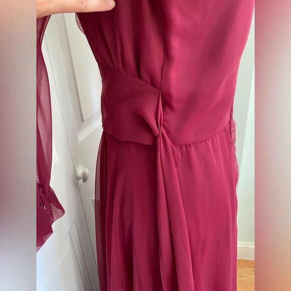 B. Altman 60s/70s Burgundy Hostess Maxi Dress - Picture 10 of 13